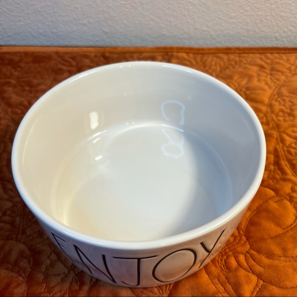 NWT - RAE DUNN "ENJOY & ALL MINE" 6-inch Pet Bowl Set - Picture 5 of 8